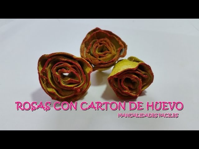 Rosas de carton de Huevo 01  Manualidades Faciles