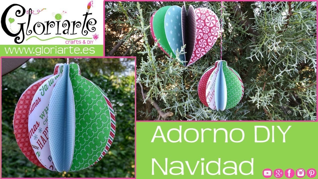 Bolas de navidad de papel. Paper christmas balls.