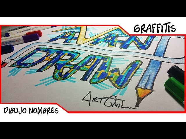 Dibujar Nombres En Graffitis: Avan D Draw | Como Dibujar Letras en 3d Fácil en papel | ArtQuit Draw
