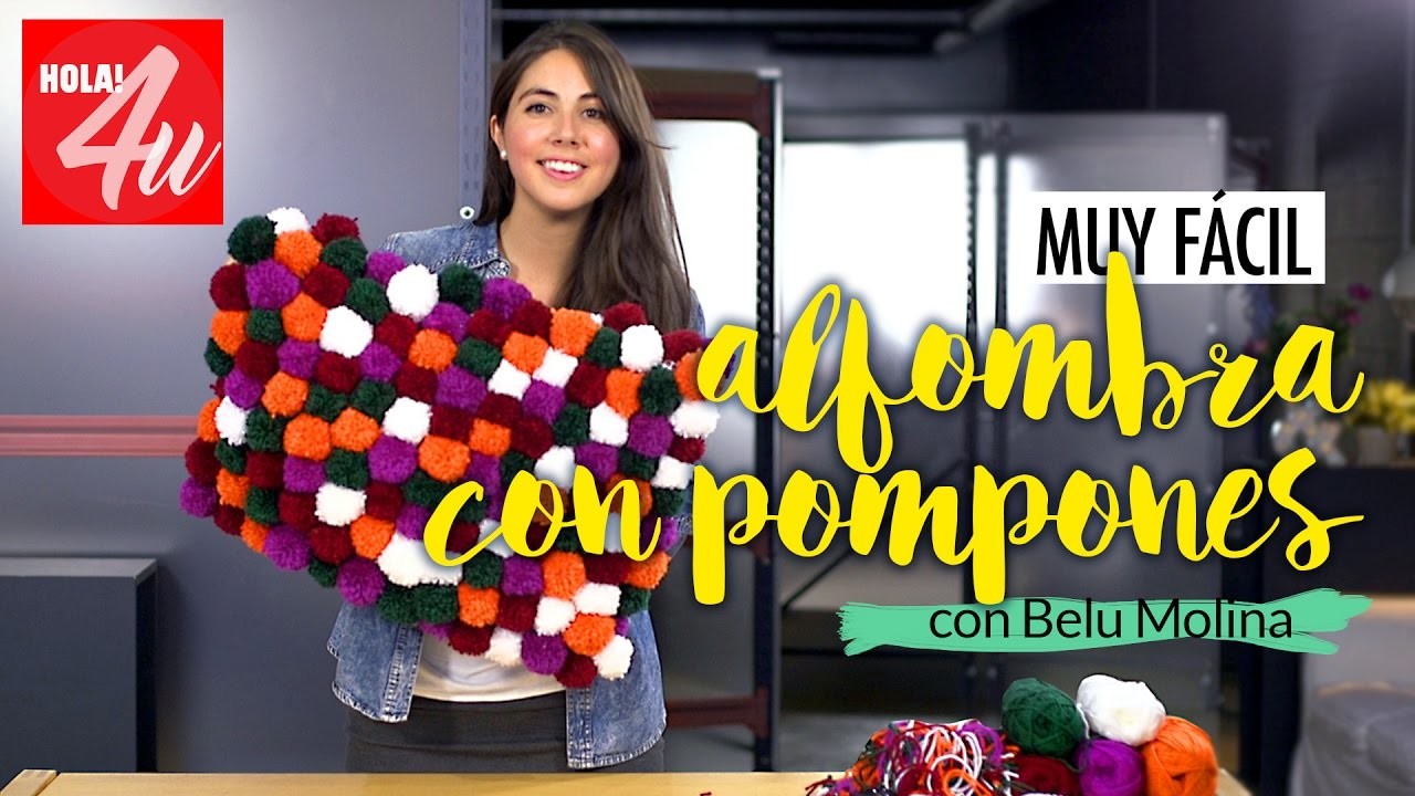 MUY FÁCIL: Cómo hacer una alfombra con pompones de lana | Belu Decó con Belu Molina