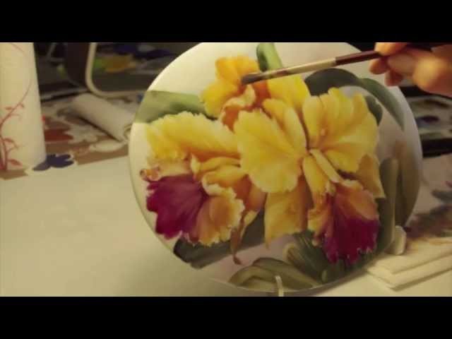Pintura sobre porcelana: Orquídeas