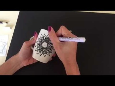 ARTESANATO COMO PINTAR | DIY | Porcelana com Mandala 03