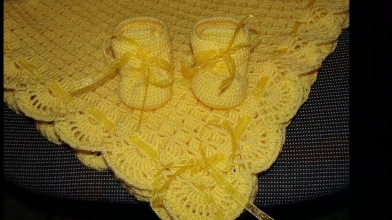 Mantas para bebe tejidas crochet parte 1