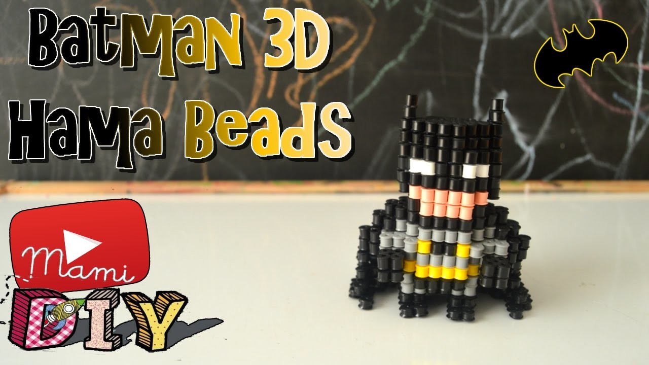 Batman 3D con Hama beads midi!!! Perler Mami DIY *
