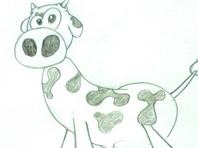 Cómo dibujar una vaca paso a paso a lápiz - Dibujos de animales para niños - Vaca Fácil