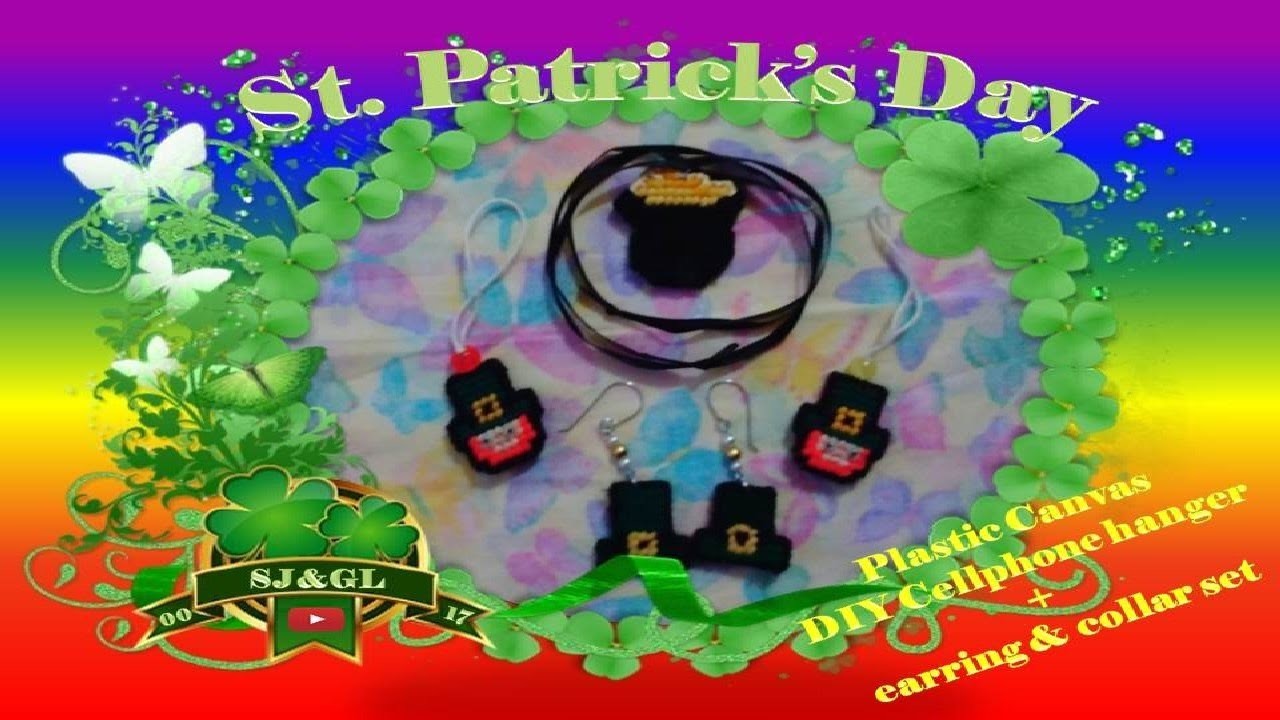 DIY St. Patrick themed cellphone hanger & earrings + necklace