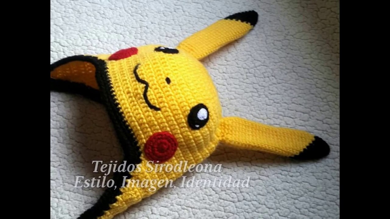 Gorro Pikachu tejido a crochet