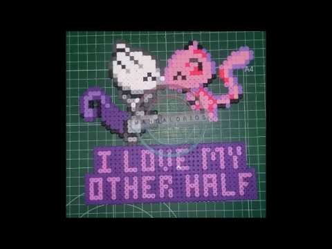 Mew & Mewtwo Kissing Couple hama midi HD