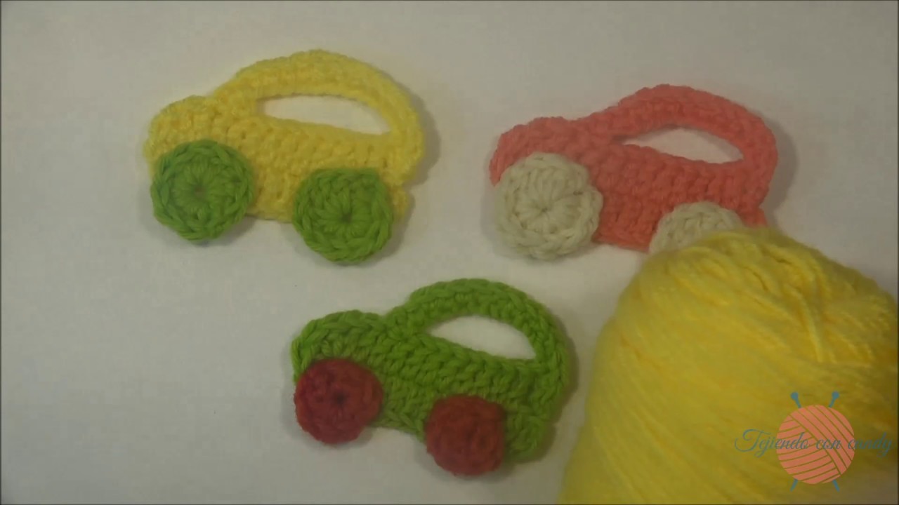 Carritos de aplicación a crochet.