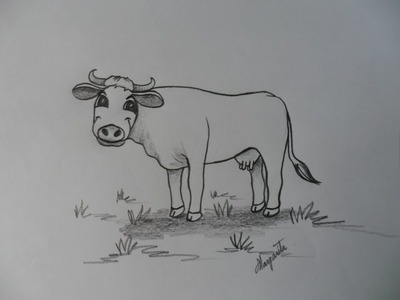 Como Aprender a Dibujar una Vaca. Caricatura. Bien fácil.  How to Learn to Draw a Cow, Well Easy.