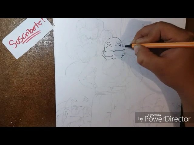 Como dibujar al maestro roshi. dragon ball super