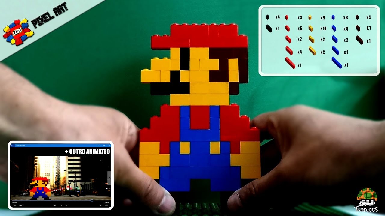 Como Hacer a Mario Bros con bloques de Lego | LEGO PIXEL ART Mario Bros | By: TheNocs
