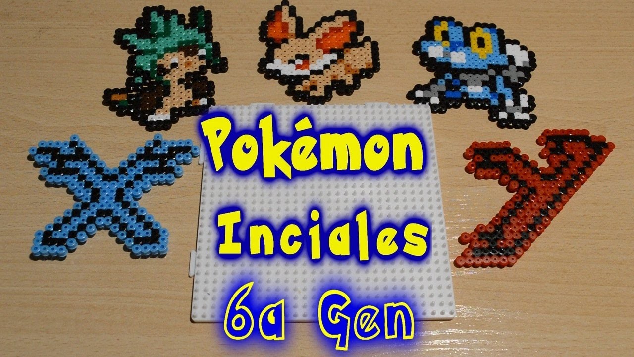 Pokemon iniciales de la 6a generación con Hama. Perler Beads! Pokémon X Y ♥