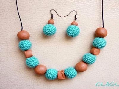 TEJE ESTOS COLLARES Y ARETES NUEVOS TEJIDOS A CROCHET  Nº 08