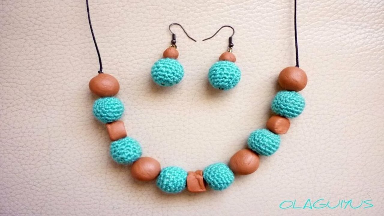 TEJE ESTOS COLLARES Y ARETES NUEVOS TEJIDOS A CROCHET  Nº 08