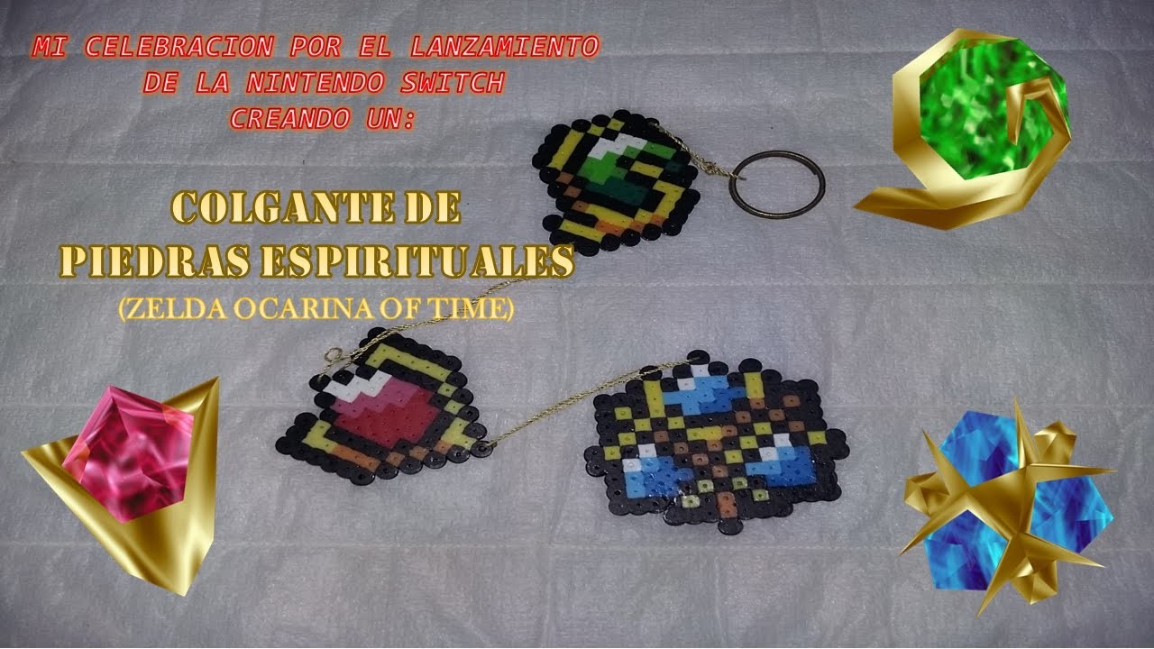 Trabajando con Hama Beads: ???? Piedras Espirituales (Zelda Ocarina Of Time) ????