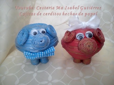 Cajitas de cerditos hechas de papel. DIY. Boxes in the form of pigs made of paper