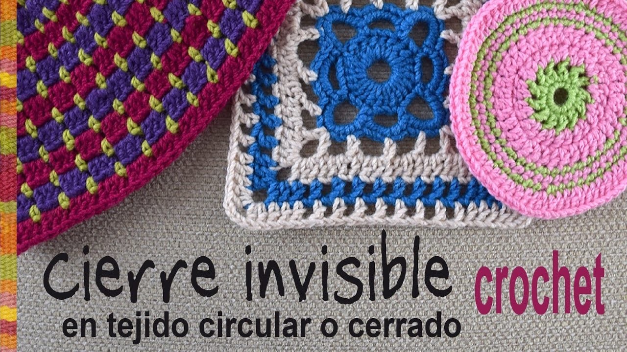 Cierre invisible en tejido a crochet circular o cerrado. Tejiendo Perú