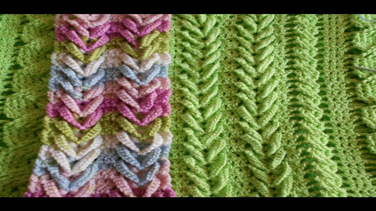 Como hacer punto  espiga - trigo  ( V ) Punto Fantasia en crochet - hermoso y elegante knitting