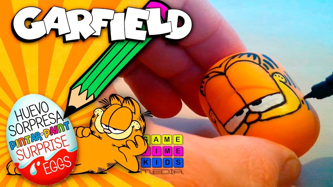 Pelicula Garfield, Manualidades DIY pintar y decorar la figura sobre un huevo sorpresa.