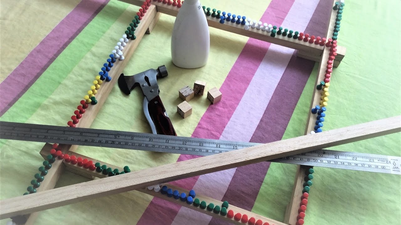 Tutorial how to make adjustable weaving frame loom DIY. Cómo hacer un telar cuadrado ajustable