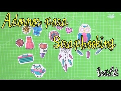 Adornos económicos para scrapbooking hechos con sellos y lápices de colores