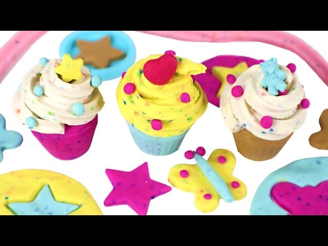 Cómo hacer Cupcakes de Plastilina con Play-Doh Confetti ????❤️ Manualidades de Plasilina para niños