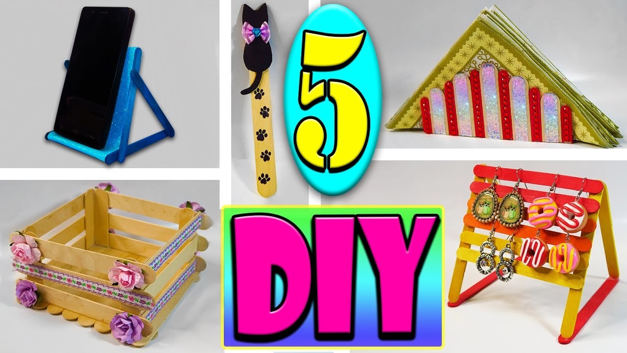 ♥ 5 ideas DIY para hacer con palitos de helado (Fácil y Rápido) ♥