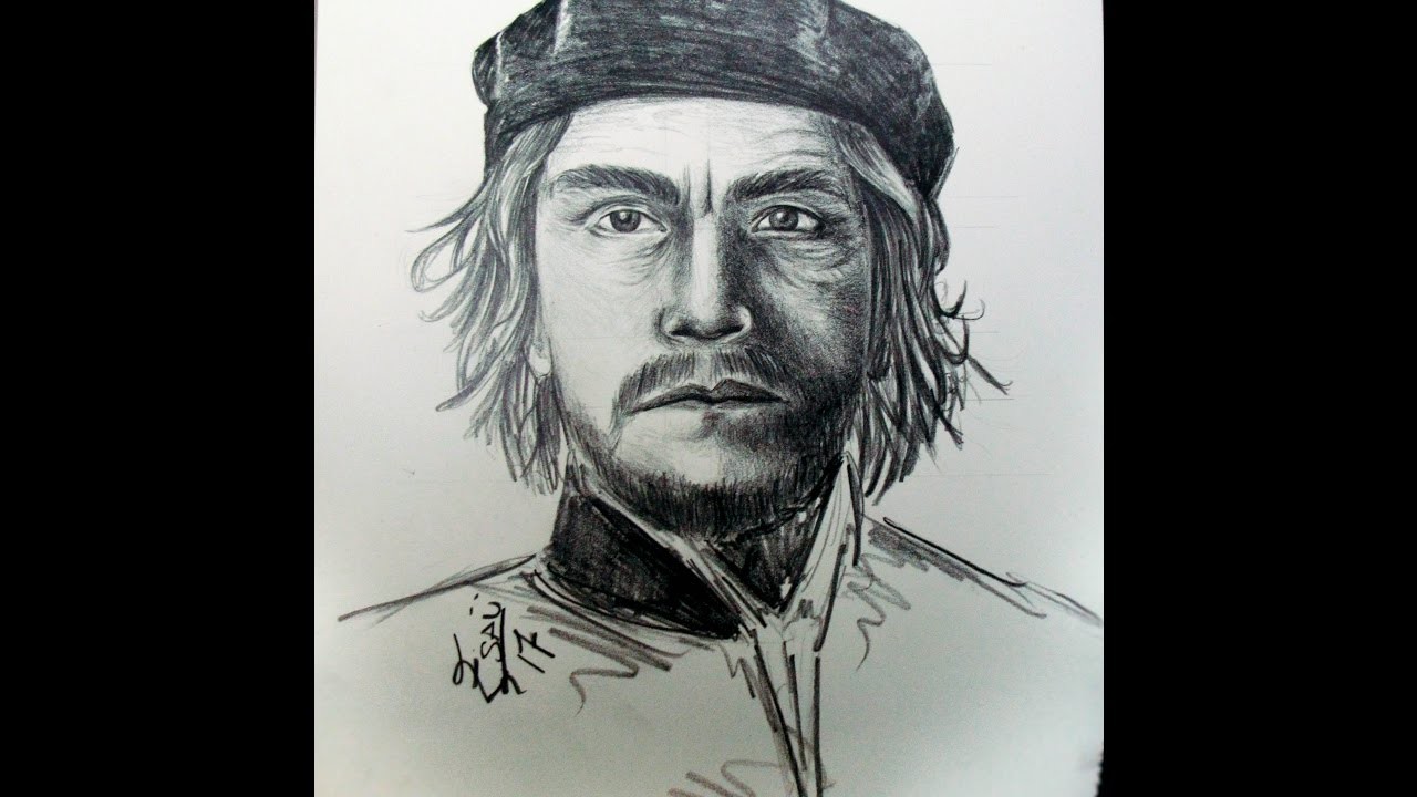 Che Guevara, Dibujo del che guevara a lapiz, dibujos de personajes famosos.