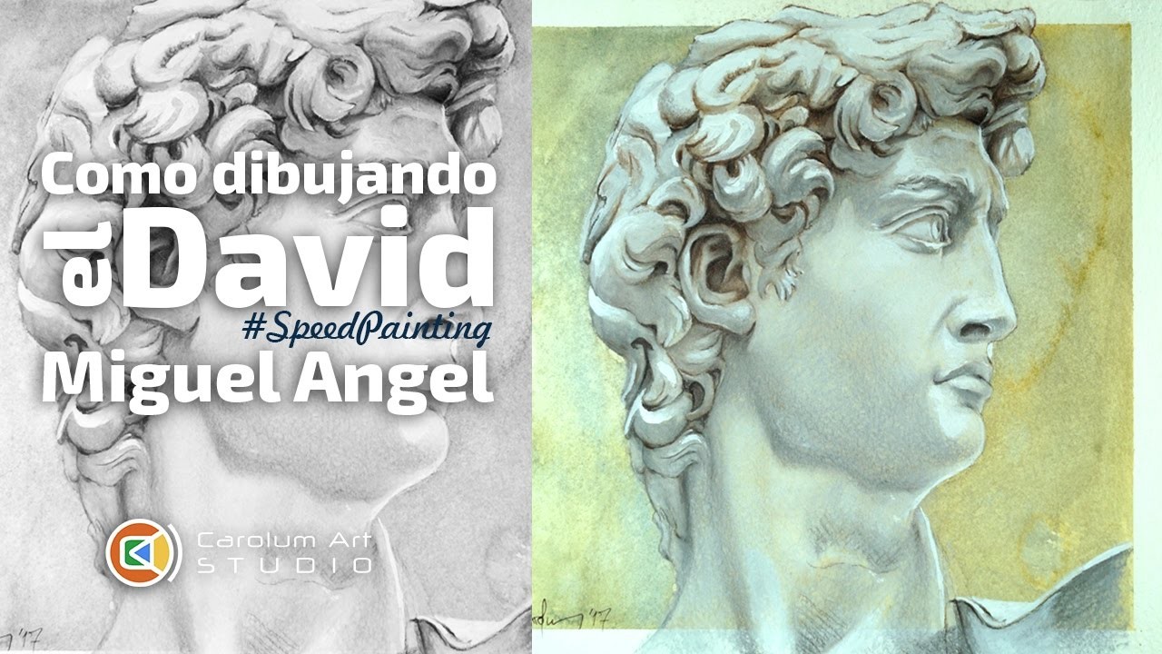 Como Dibujando el Busto del David de Miguel Angel