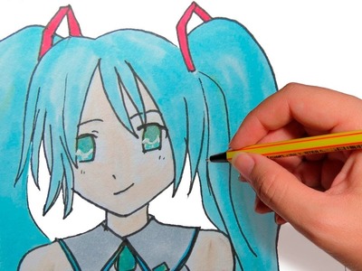 COMO DIBUJAR ANIME MIKU HATSUNE DE VOCALOID: Aprende a dibujar manga