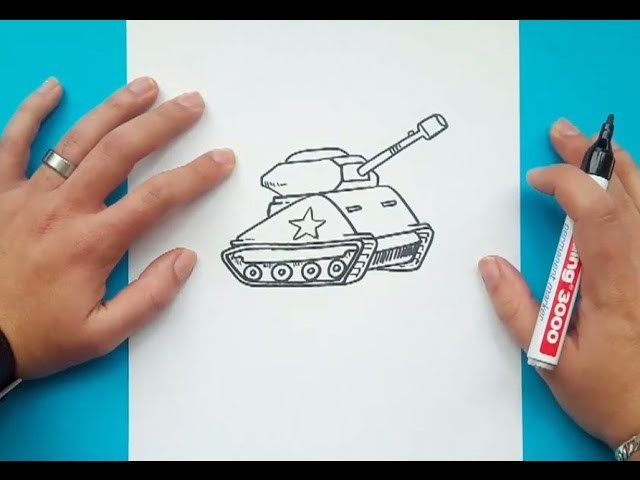 Como dibujar un tanque paso a paso | How to draw a tank