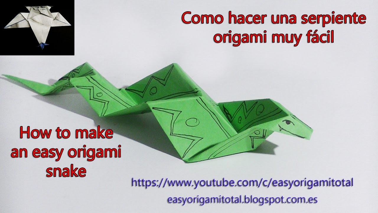 Como hacer una serpiente origami muy fácil how to make a very easy origami snake