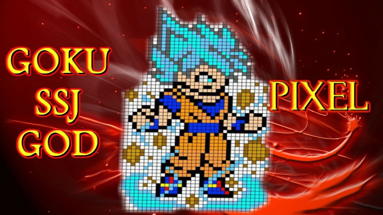 Dragon Ball Super pixel art Goku super saiyan God