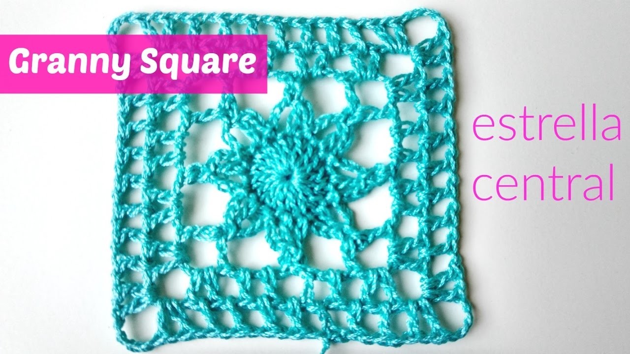 Granny square crochet estrella central