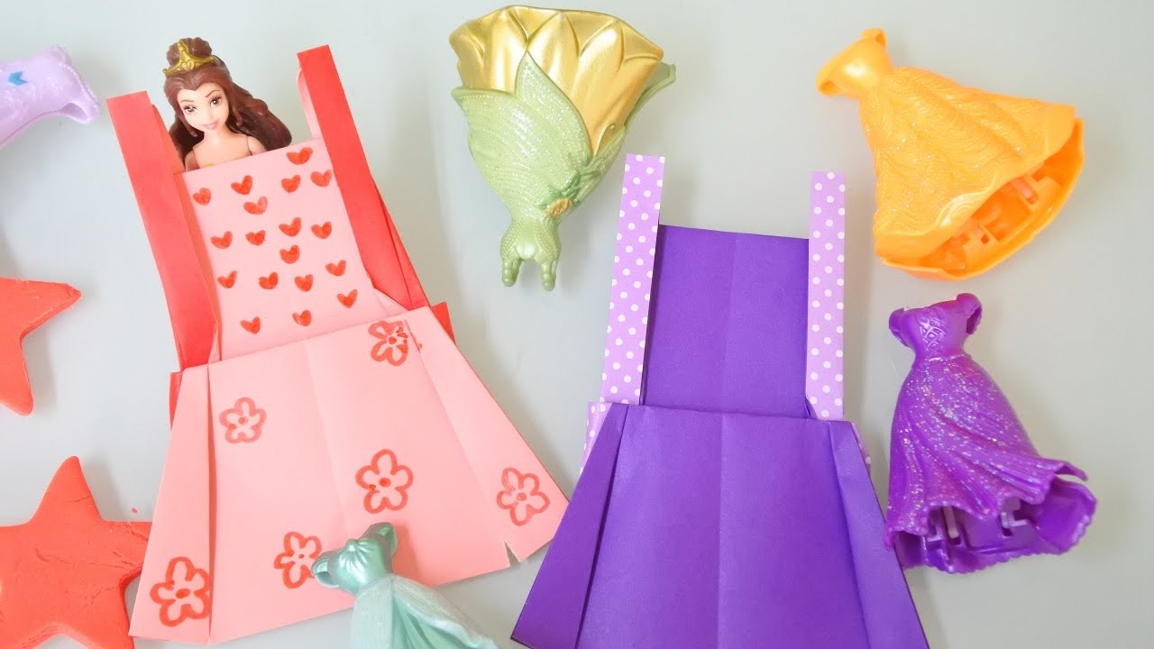 Haz vestidos de papel origami fácil Ft princesas Disney origami fácil para los pequeños