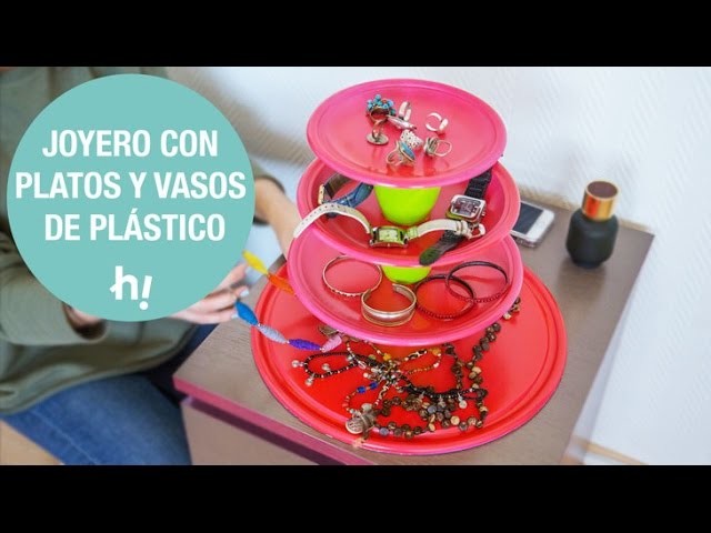 Joyero con platos y vasos de plástico · Handfie DIY