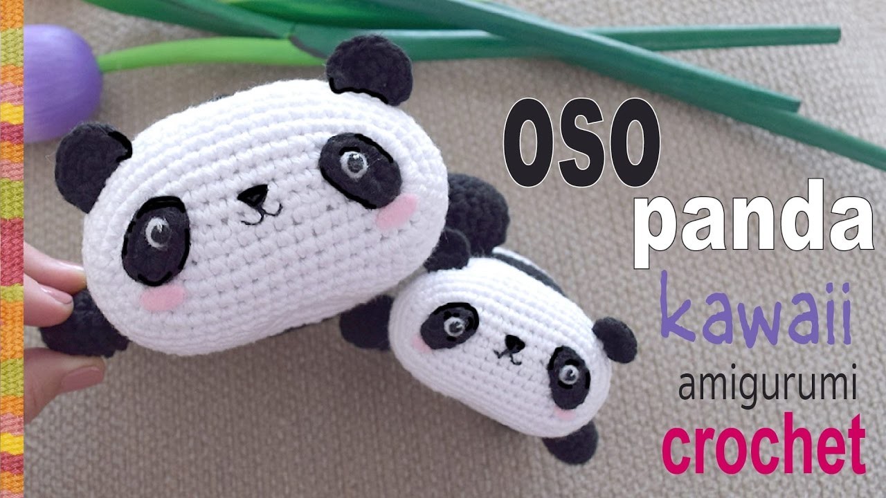 Oso panda kawaii tejido a crochet (amigurumi). Tejiendo Perú