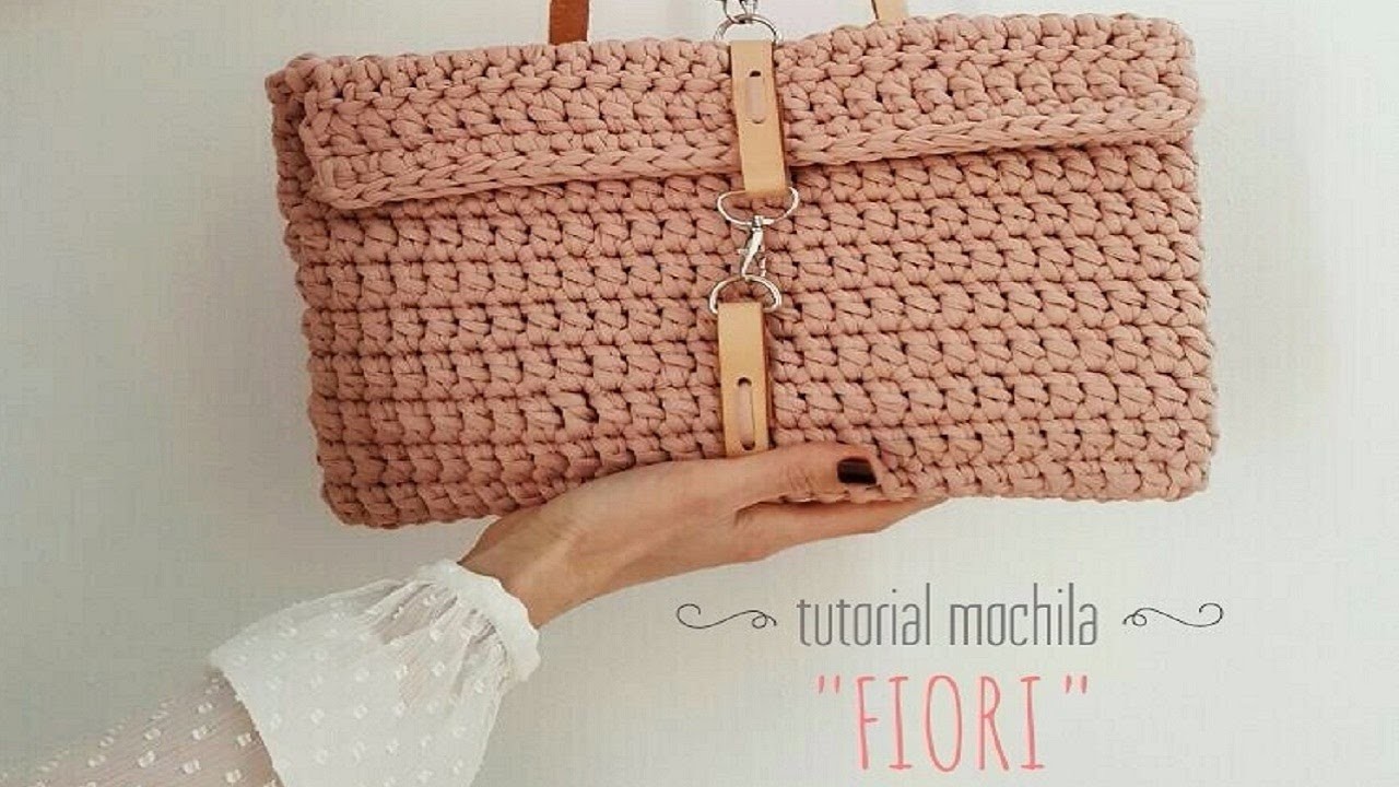 Tutorial mochila de trapillo handmade con puntos de crochet