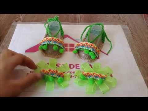 Zapatos tejidos para bebé en 30 min  Sandalias tejidas para bebé Parte 2 Muy  fácil