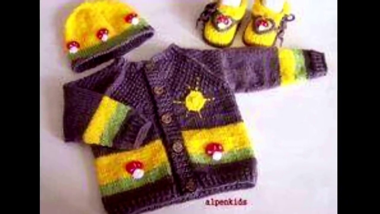 Abrigo de niño tejido en crochet ganchillo