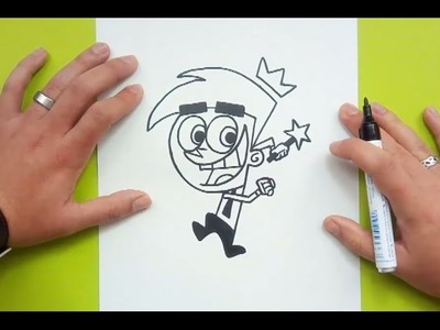 Como dibujar a Cosmo paso a paso - Los padrinos magicos | How to draw Cosmo - The Fairly OddParents