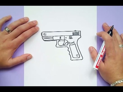 Como dibujar una pistola paso a paso 4 | How to draw a gun 4