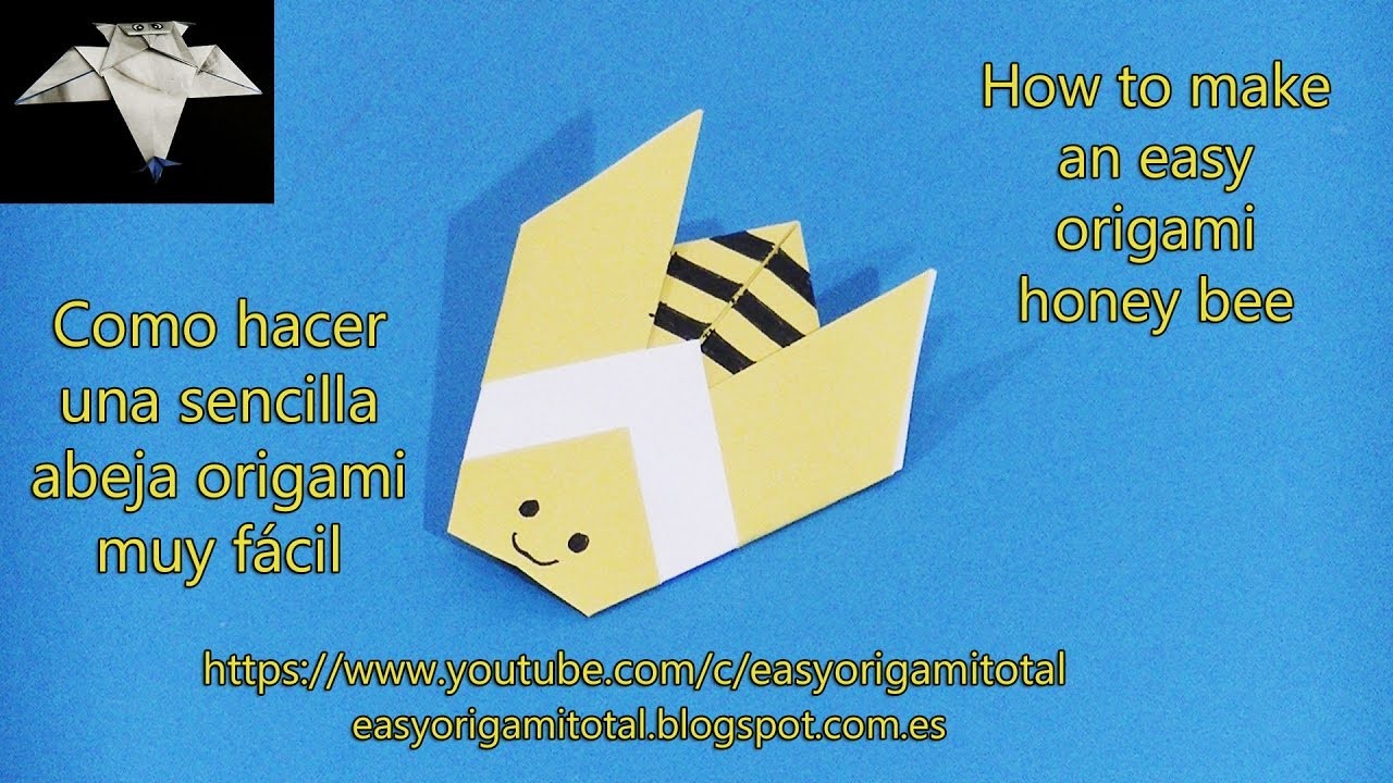 Como se hace una abeja origami muy facil how to make an easy origami honey bee