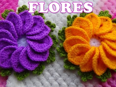 Como tejer Flores a crochet para tapetes y centros de mesa paso a paso FÁCIL Y RÁPIDO