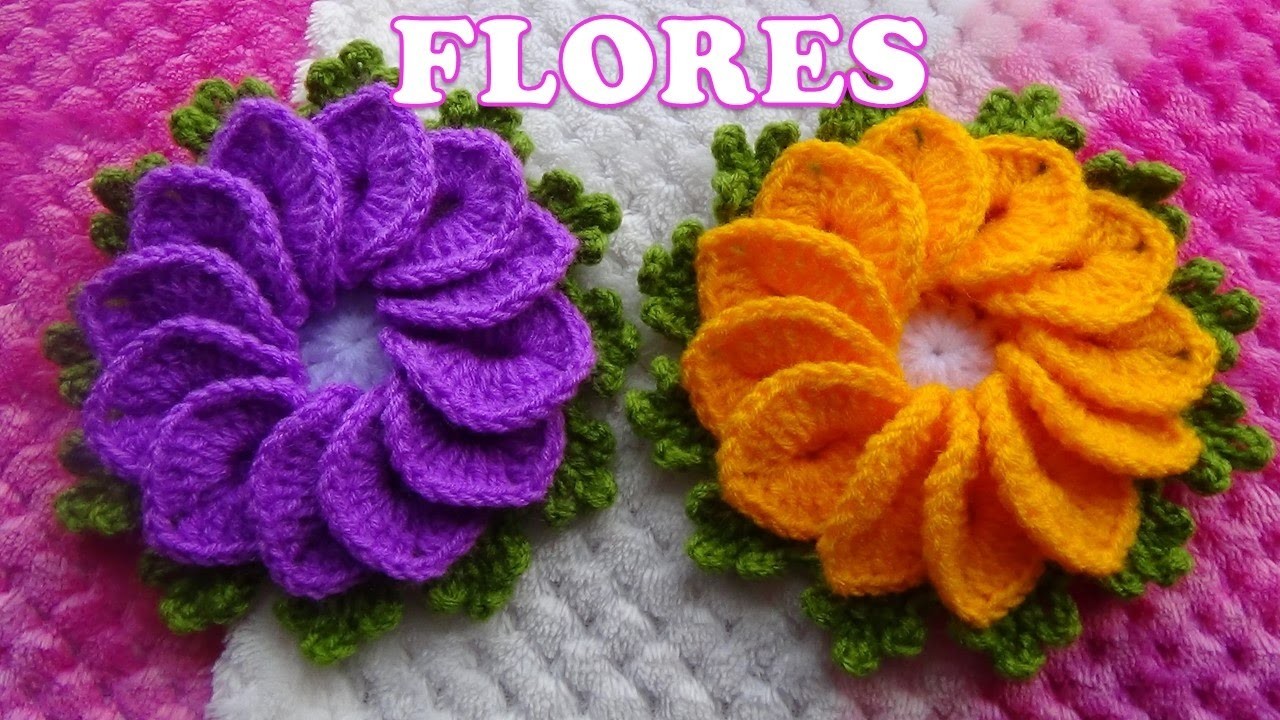 Como tejer Flores a crochet para tapetes y centros de mesa paso a paso FÁCIL Y RÁPIDO