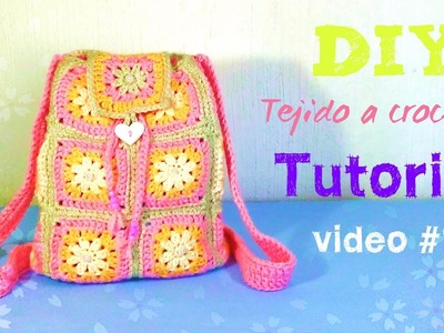 Cuadro Granny Para Mochila -  Crochet BackPack!! - Video #1