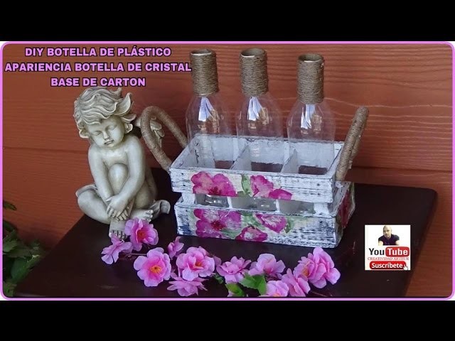 DIY BOTELLAS DE PLASTICO APARIENCIA BOTELLAS DE CRISTAL BASE DE CARTON