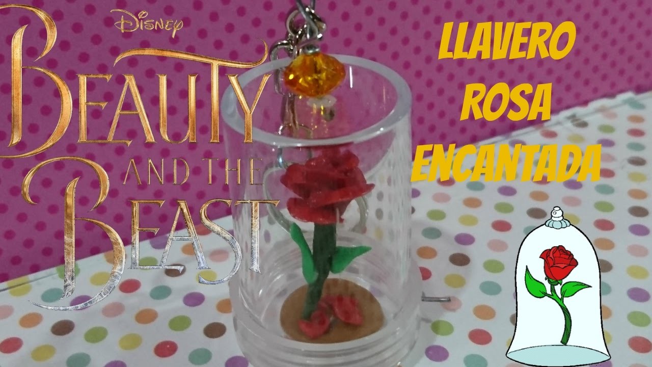 DIY  ROSA ENCANTADA DE LA BELLA Y LA BESTIA EN LLAVERO