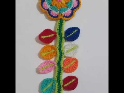 Flor colorida a crochet